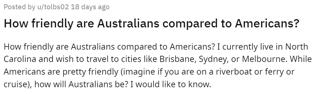 澳洲:澳洲人不如美国人友好？网友：一个社牛一个社恐澳洲！